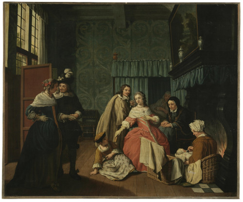 Posjet porodilji, oko 1750.