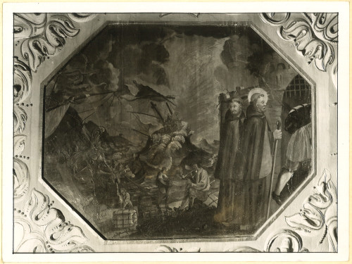 Franjevački samostan (Zagreb) : kapela svetog Franje Asiškog, Sv. Franjo spašen od oluje, 1683. (Bernardo Bobić ?)