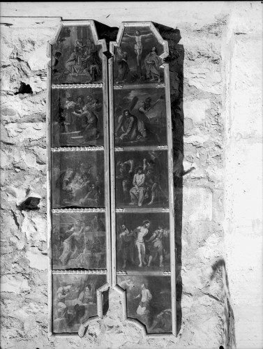 Crkva svete Katarine (sv. Dominika) (Split) : oltar svete Ane, Otajstva Presvetog Ružarija, ulja na platnu, poč. 17. st., detalj (Marcantonio Bassetti)