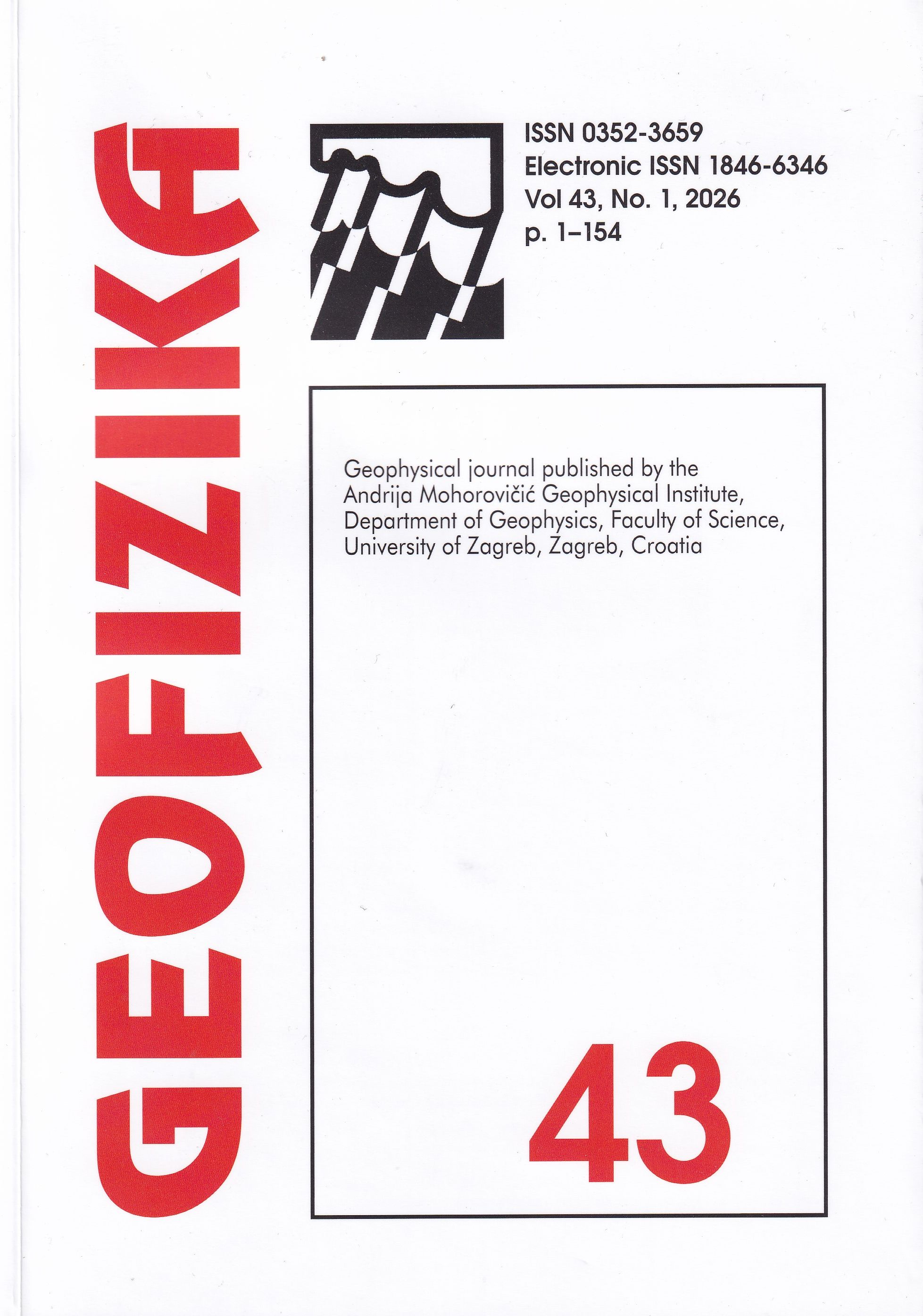 Geofizika : geophysical journal published by the Andrija Mohorovičić Geophysical Institute, Faculty of Science, University of Zagreb