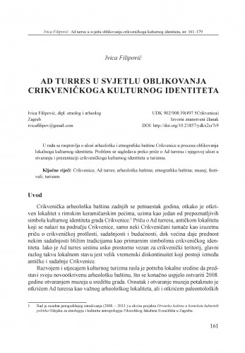 Ad turres u svjetlu oblikovanja crikveničkoga kulturnog identiteta / Ivica Filipović