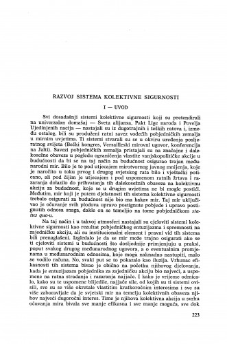 Razvoj sistema kolektivne sigurnosti : [diskusija] / Vladimir-Đuro degan