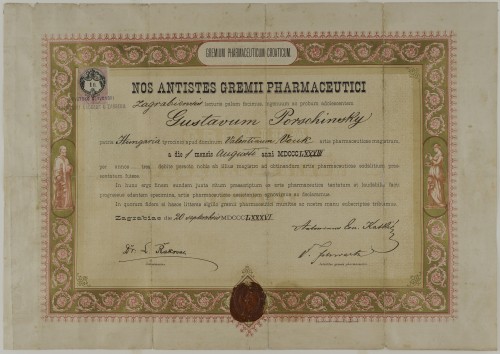 Tirocinijska diploma Gustava Porschinskoga