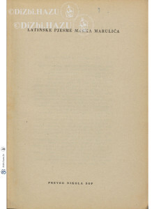 Latinske pjesme / Marko Marulić ; preveo Nikola Šop