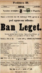 Ban Leget : izvorna narodna opera u 3 čina / glasba od Ivana pl. Zajca