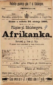 Afrikanka : velika opera u 5 čina / Glasba od G. Meyerbeer-a