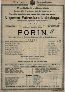 Porin : Opera u pet činova / od Vatroslava Lisinskoga