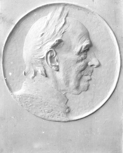 Sadrena skica portretne plakete biskupa J. J. Strossmayera