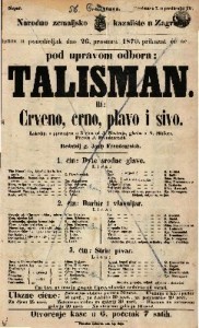 Talisman ili Crveno, crno, plavo i sivo : Lakrdija s pjevanjem u 3 čina