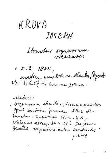 Krova Joseph : structor organorum vienensis