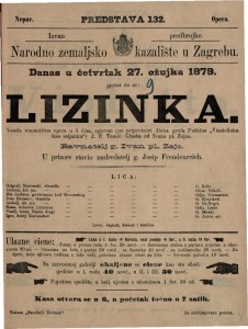 Lizinka : vesela romantična opera u 3 čina / glasba od Ivana pl. Zajca