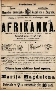 Afrikanka : Velika opera u 5 čina / Glasba od G. Meyerbeer-a