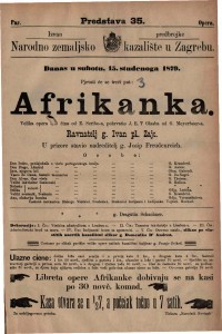 Afrikanka : velika opera u 5 čina / glasba od G. Meyerbeer-a