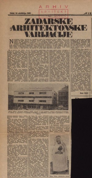 Zadarske arhitektonske varijacije : Vjesnik