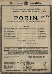 Porin : Opera u pet činova / od Vatroslava Lisinskoga