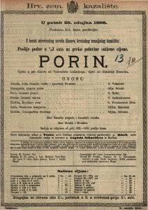 Porin : Opera u pet činova / od Vatroslava Lisinskoga