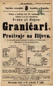 Graničari ili Proštenje na Ilijevu : Izvorni narodni igrokaz s pievanjem u 3 razdiela
