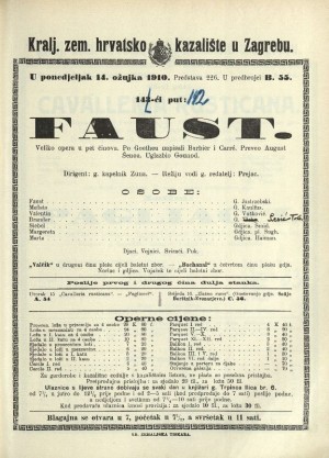 Faust : Velika opera u pet činova