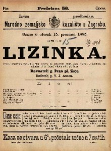 Lizinka : Vesela romantična opera u 3 čina / Glasba od I. pl. Zajca