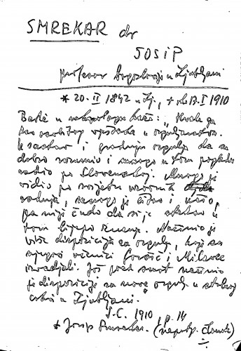 Smrekar dr Josip : profesor bogoslovije u Ljubljani