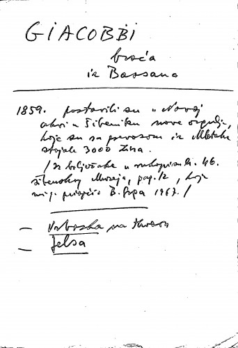 Giacobbi braća : iz Bassana
