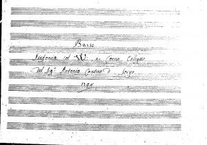 Sinfonia col violini e corno obligato del Sig.r Antonio Contino d Sorgo : basso / del Sig. Antonio contino di Sorgo