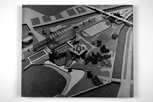 Kombinirano plivalište, Rijeka-Sušak-Delta; projekt prototipa : Maketa, vizura 1
