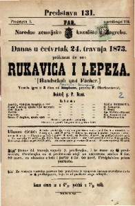Rukavica i lepeza : Vesela igra u 3 čina / od Bayarda i Sauvage-a  =  Handschuh und Facher