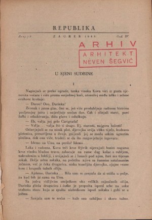 O jednom tumačenju razvoja arhitektonskog oblikovanja naroda SSSR-a : Republika