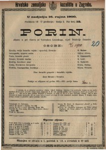 Porin : opera u pet činova / od Vatroslava Lisinskoga