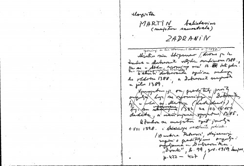 Magister Martin balisterius (majstor samostrela) Zadranin