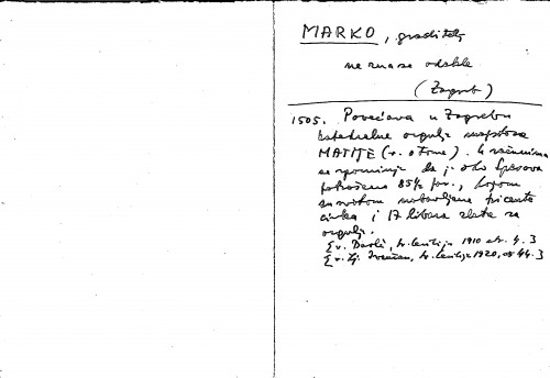 Marko graditelj : ne zna se odakle (Zagreb)