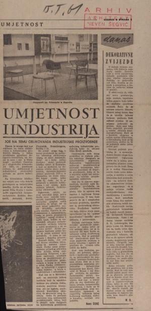 Umjetnost i industrija : Još na temu oblikovanja industrijske proizvodnje : Vjesnik