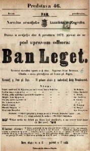 Ban Leget : izvorna narodna opera u 3 čina / glasba od Ivana pl. Zajca