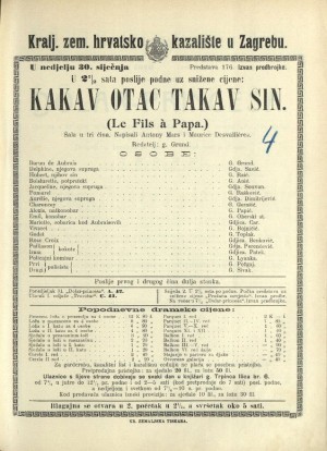 Kakav otac takav sin : Šala u tri čina  =  Le fils à papa