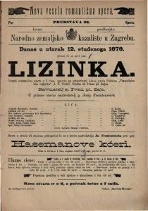 Lizinka : vesela romantična opera u 3 čina / glasba od Ivna pl. Zajca