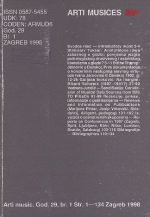God. 29(1998), br. 1 / glavna i odgovorna urednica Vjera Katalinić