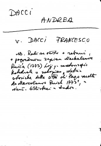 Dacci Andrea : v. Dacci Francesco
