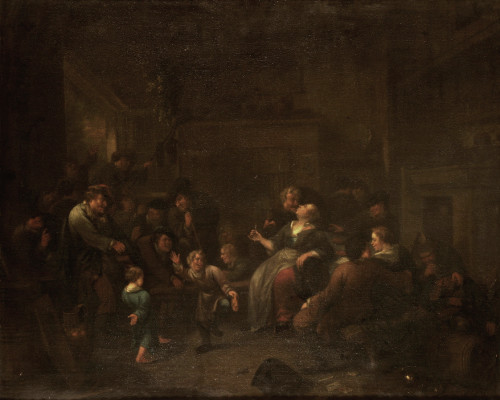 Veselo društvo u interijeru