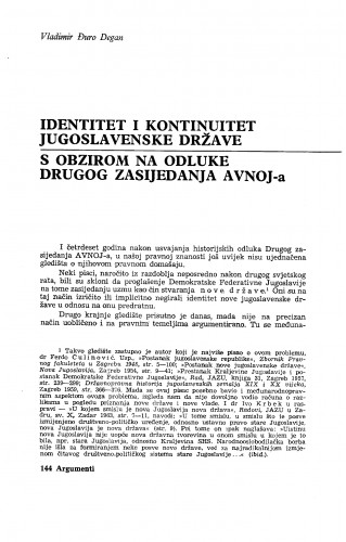 S obzirom na odluke Drugog zasjedanja AVNOJ-a / Vladimir Đuro Degan