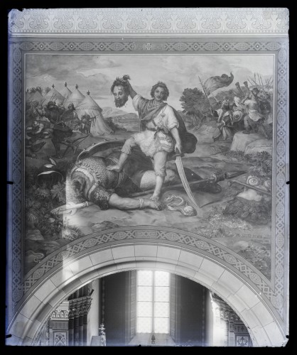Katedrala sv. Petra (Đakovo) : David i Golijat, freska u brodu