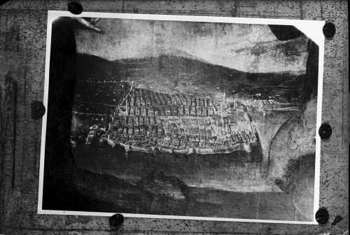 Muzej samostana svetog Dominika (Dubrovnik) : Bogorodica sa svetim Vlahom i svetim Franjom Asiškim, 17. st., detalj (Antonio de Bellis)