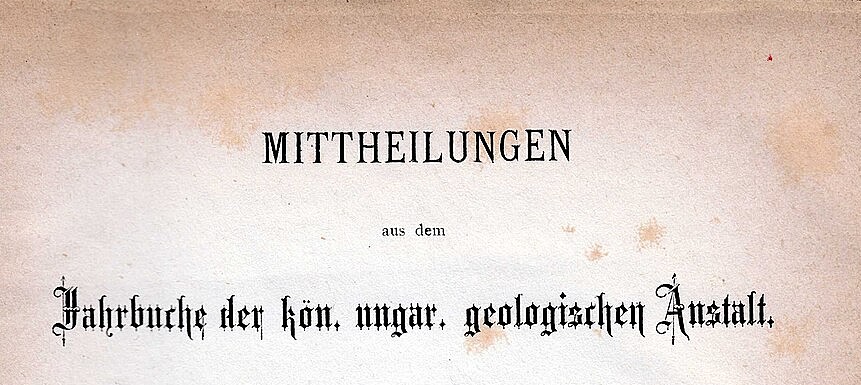 Mittheilungen des Jahrbuches der kön. ung. geolog. Anstalt