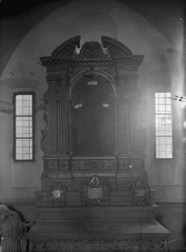 Crkva svete Barbare (Šibenik) : glavni oltar, Sveta Barbara sa svetim Nikolom i svetim Pavlom, 1610. (Angelo Mancini)