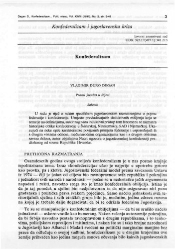 Konfederalizam / Vladimir Đuro Degan