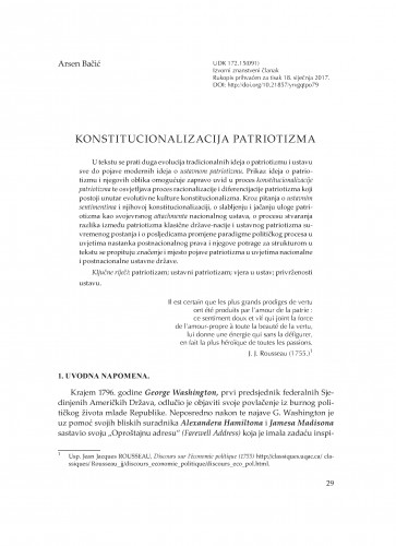 Konstitucionalizacija patriotizma / Arsen Bačić