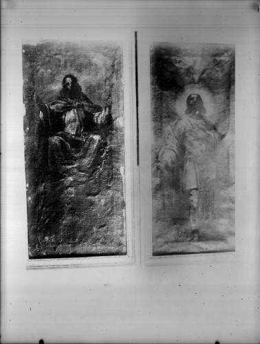 Katedrala Uznesenja Blažene Djevice Marije (sv. Dujma) (Split) : svetohranište, Krist u slavi i Sveti Staš, ulje na platnu, oko 1635. (?) (Matej Ponzoni Pončun)