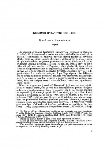 Krešimir Baranović (1894-1975) / Krešimir Kovačević