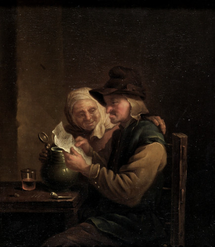 Muškarac koji čita i žena za stolom, nakon 1650. 