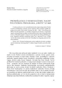 Promišljanja o nemogućemu. Nacrt političkog programa „Urote“ iz 1665 / Sándor Bene